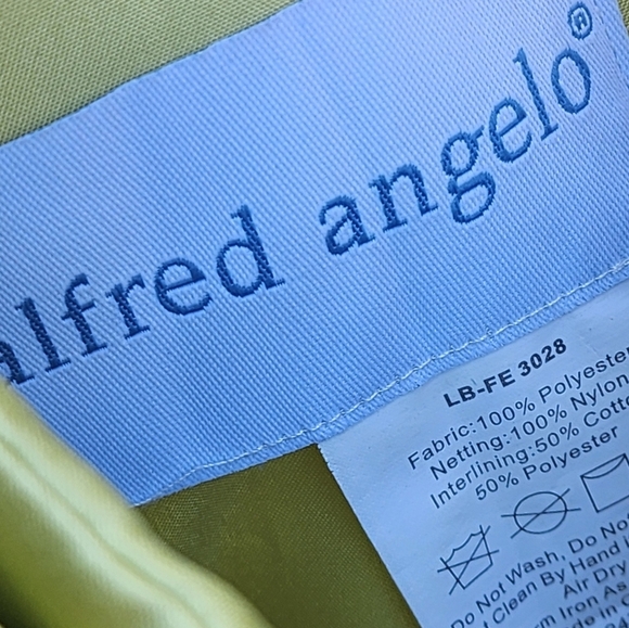 Alfred Angelo green Floor Length Strapples Satin gown fit XL + - Picture 13 of 15